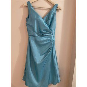 IMPRESSION Bridal Sleeveless Ruched Blue/Aqua Prom/Bridesmaid Sz 12 EU USA 10